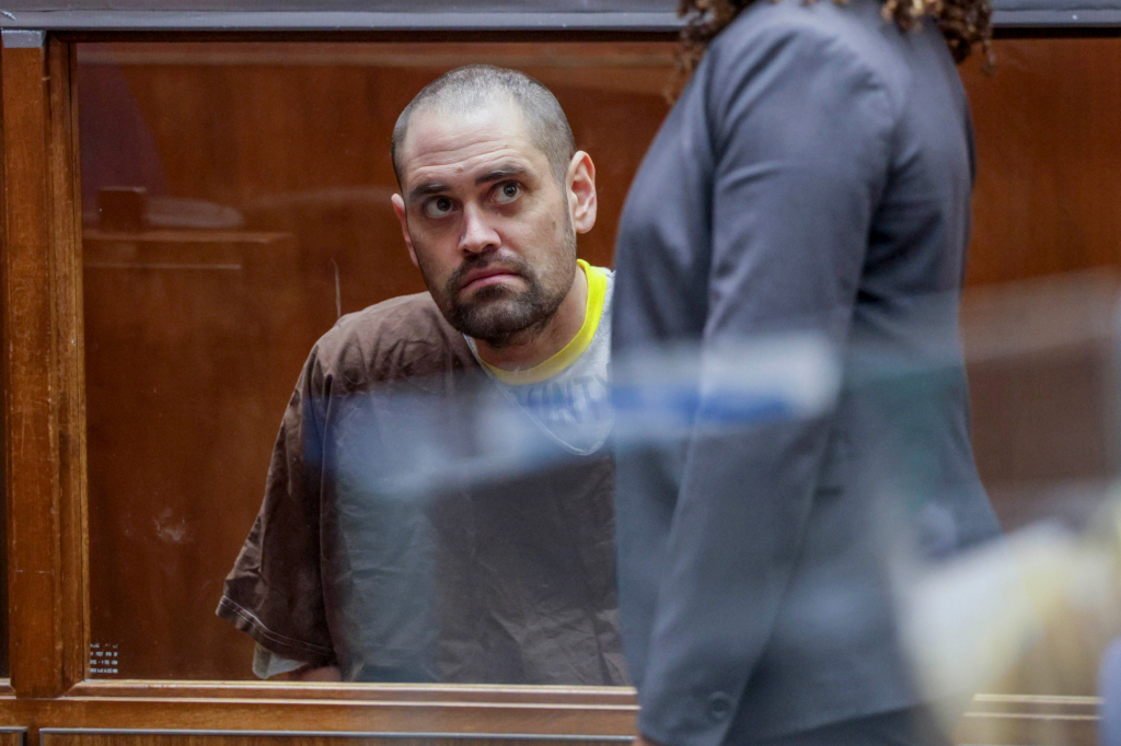 Nick Reiner appears in Los Angeles County Superior Court during his arraignment.