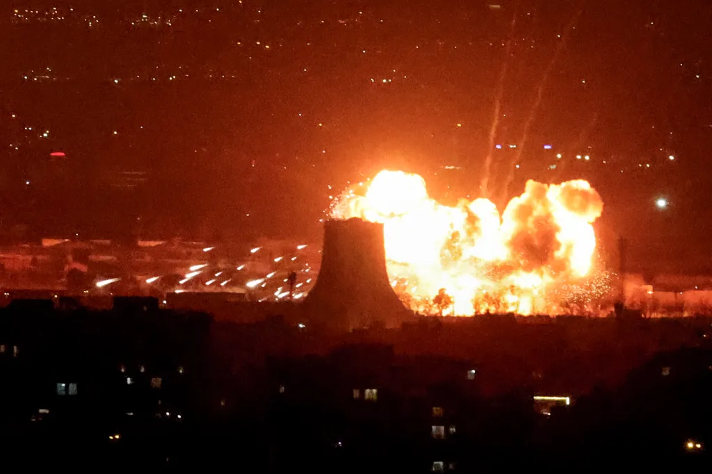 An explosion erupts near Azadi Tower and Mehrabad International Airport in Tehran.