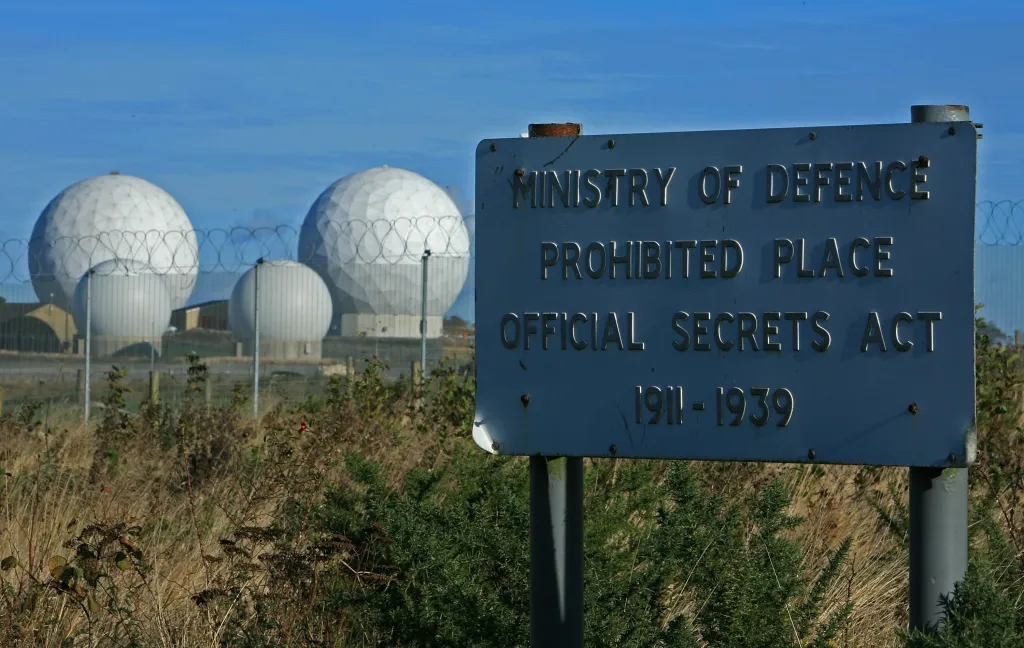 The radar domes of RAF Menwith Hill in north Yorkshire dominate the skyline on 30 October, 2007, Harrogate, England. 