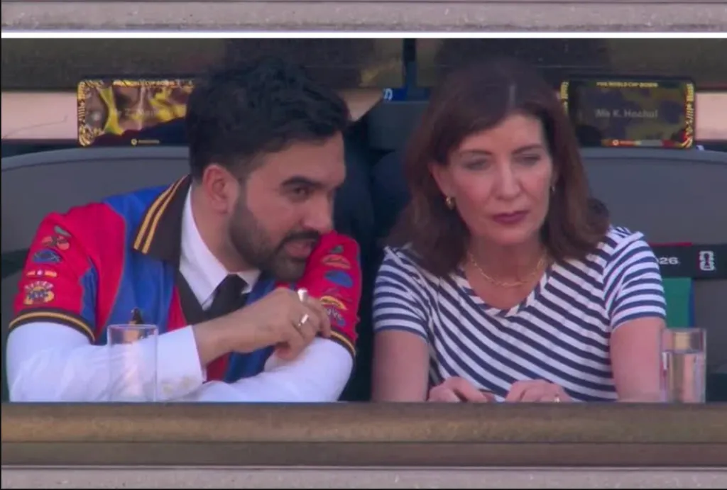 Mayor Mamdani and Gov Hochul at World Cup game 
