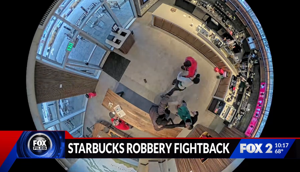 Two Starbucks employees fight off two robbers who barged into the St. Louis store with a gun back in December 2023.