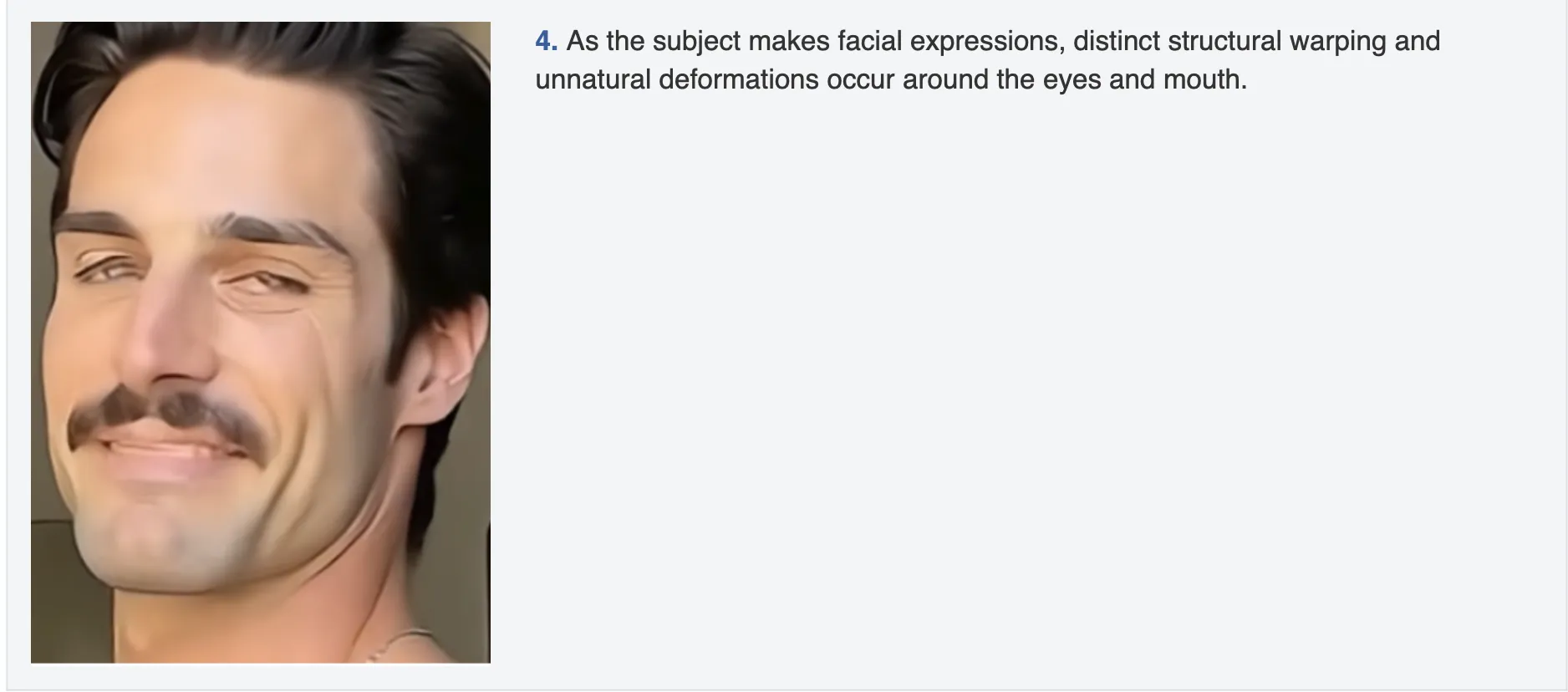 A screenshot of researcher Lyu’s report in which Lyu captures a frame of facial warping.