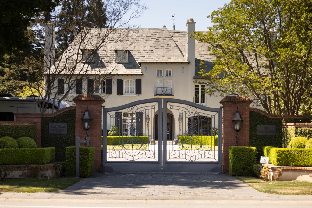 Gated mansion in Atherton, California.