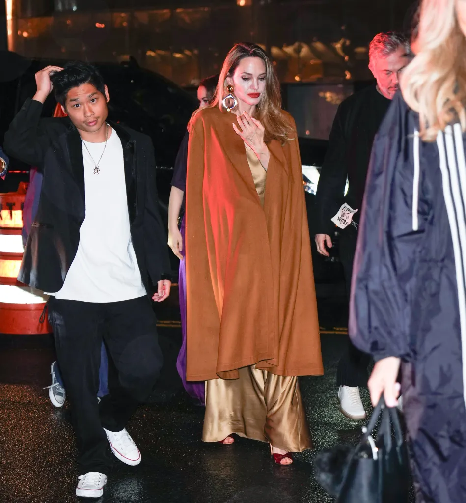 Angelina Jolie and Pax Jolie-Pitt arrive at an afterparty in New York City.