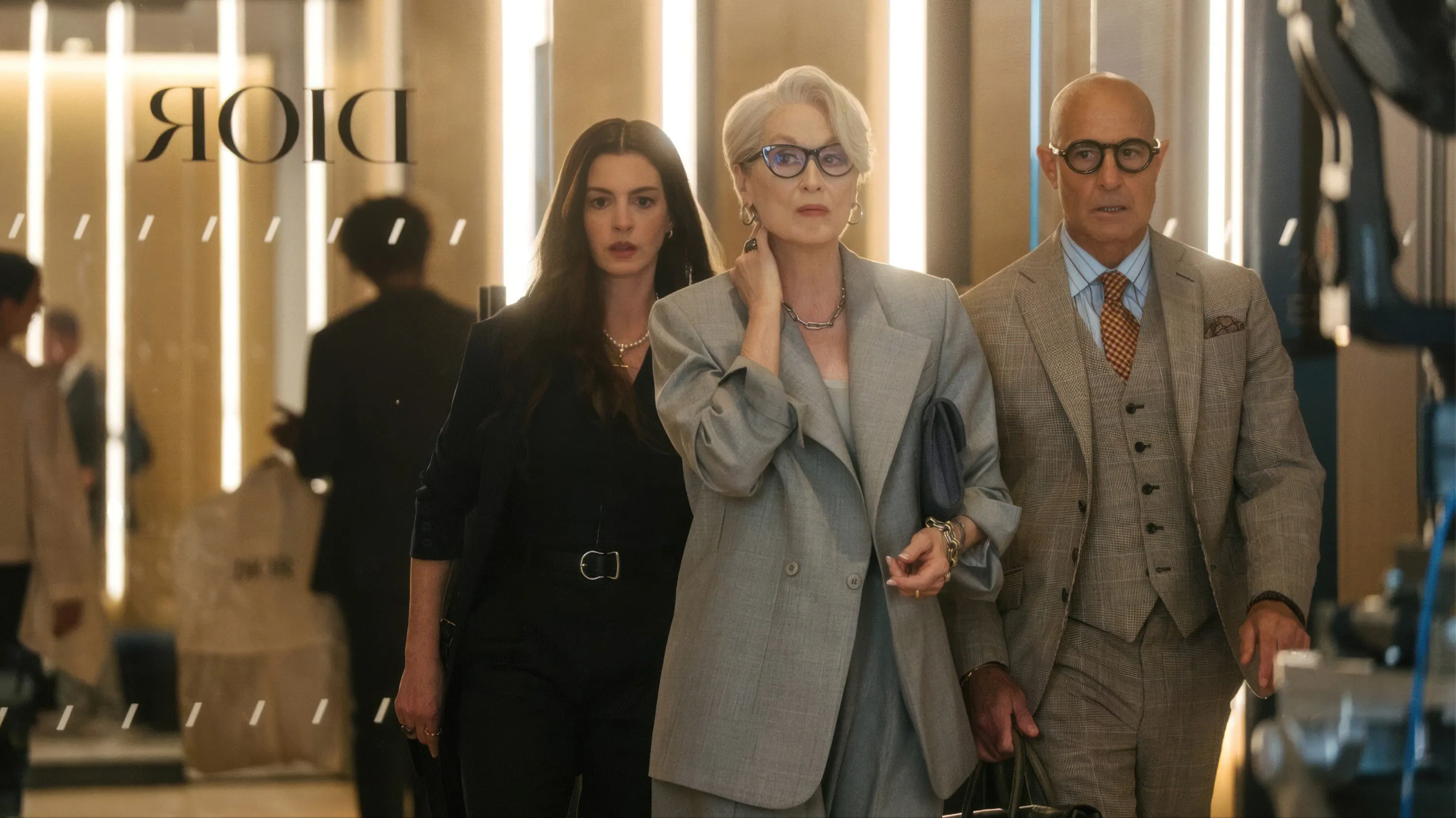 Anne Hathaway, Meryl Streep and Stanley Tucci reprise their roles from the 2006 film.