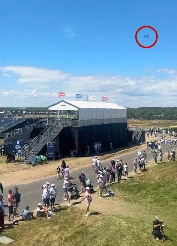 A banner advertising abortion pills flown over the US Open golf tournament.