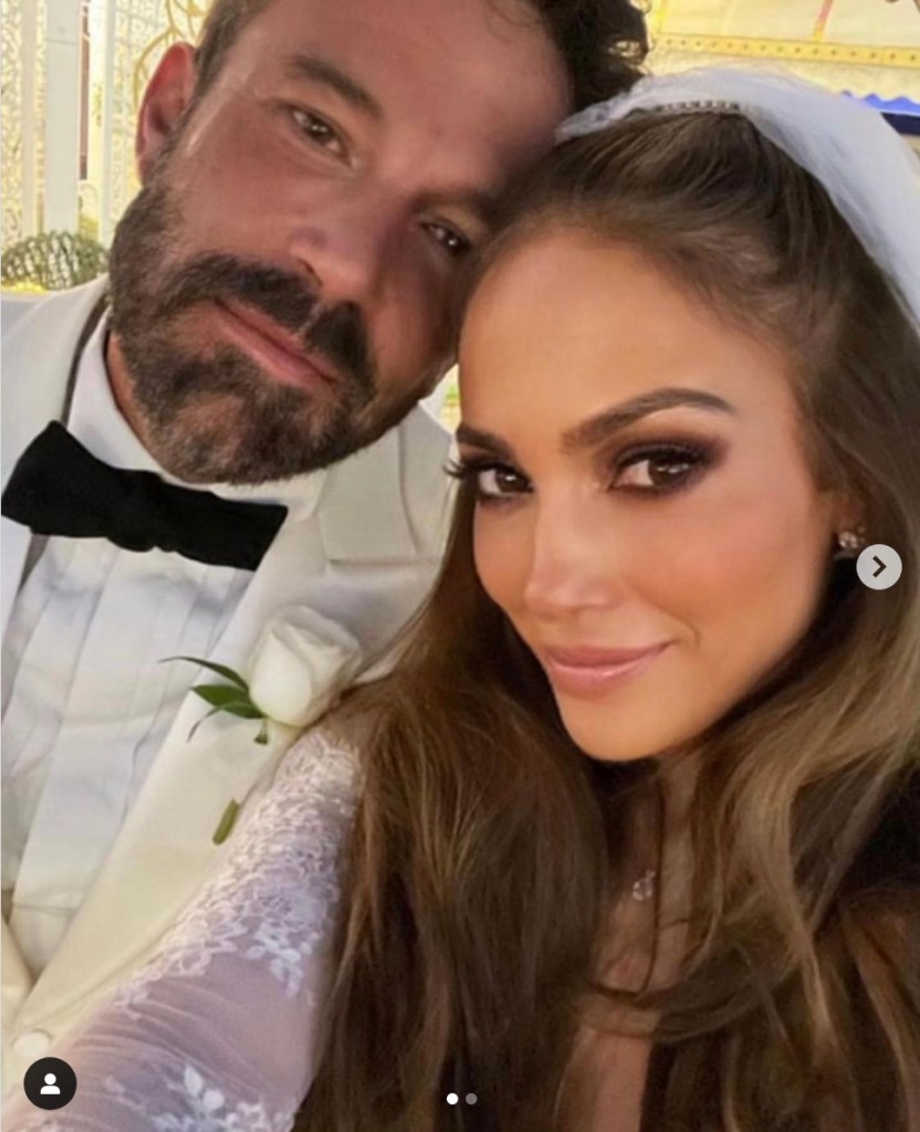 Ben Affleck and Jennifer Lopez on their wedding day.