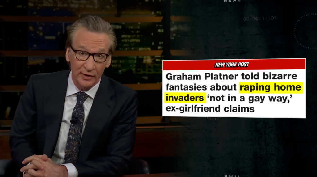 Bill Maher on a talk show with a