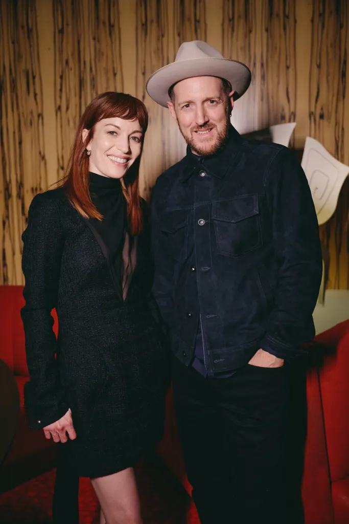 Britt Lower and Kenna Kennor smiling at the after-party for the premiere of "I Will Find You".