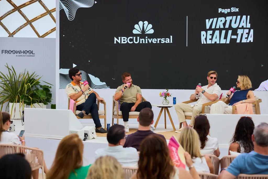 Kyle Cooke and Lindsay Hubbard on a panel at Cannes Lions.