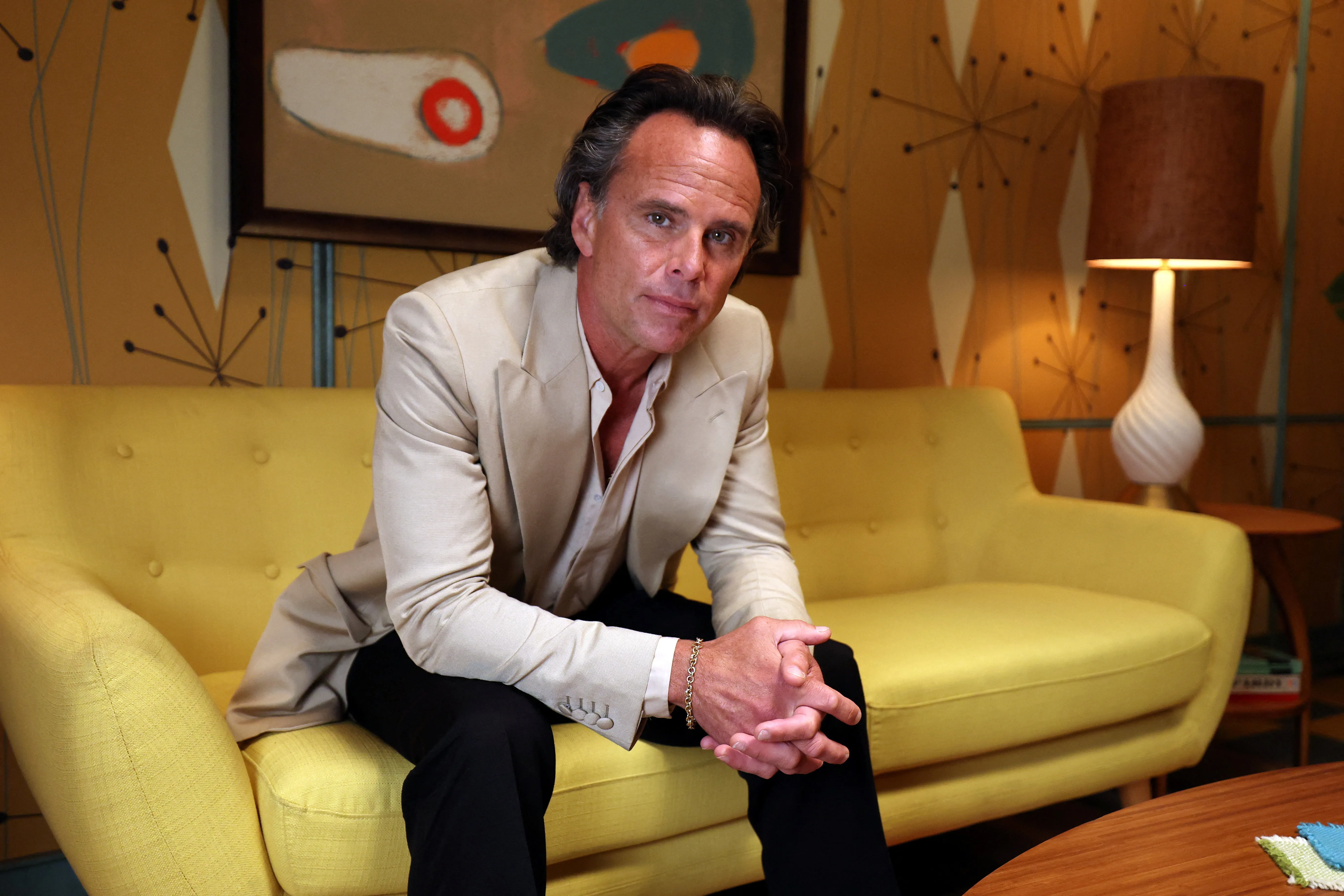 Walton Goggins posing for a portrait on the set of the television series Fallout.