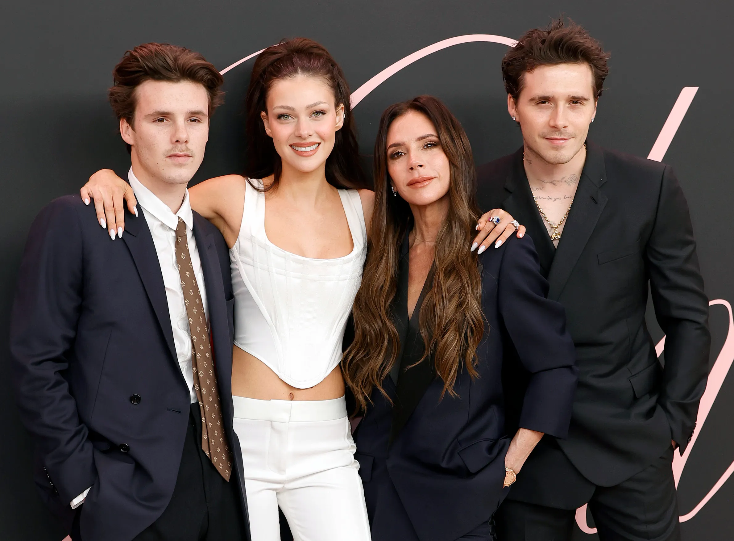 Cruz Beckham, Nicola Peltz, Victoria Beckham and Brooklyn Beckham