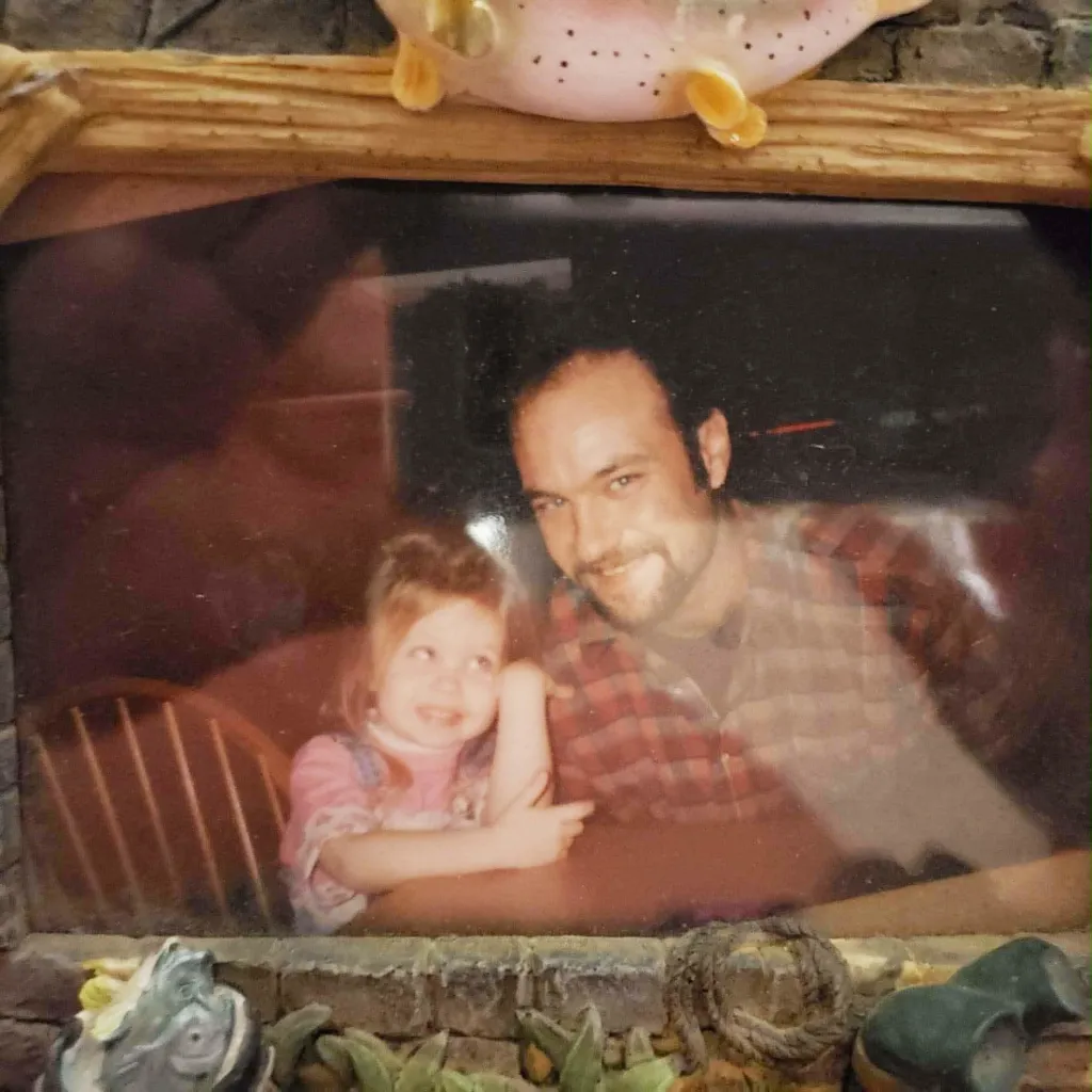 Daveigh Chase and her father.