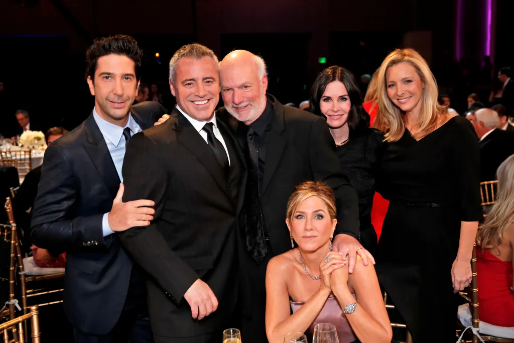 The cast of "Friends" and director James Burrows.