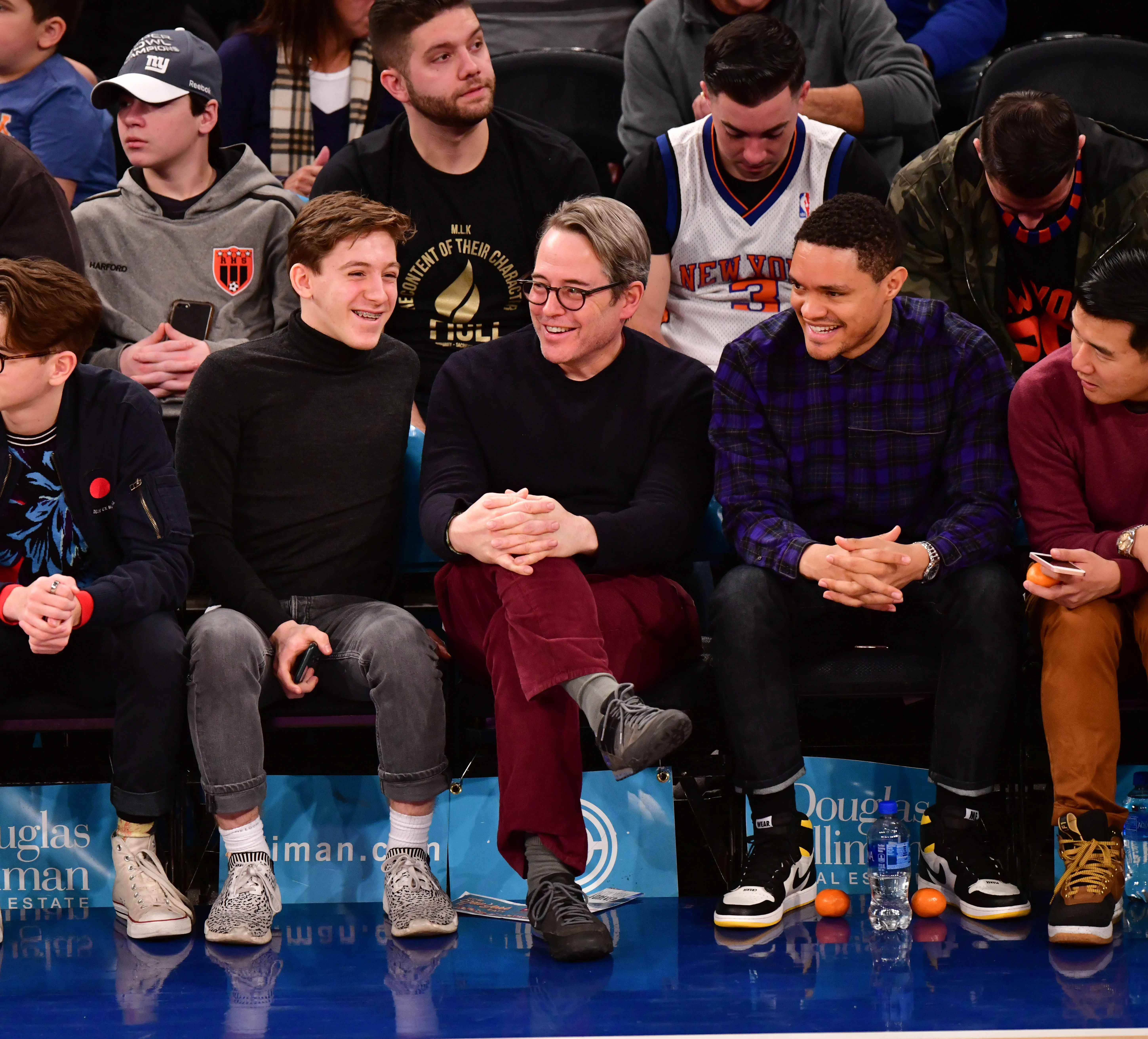 James and Matthew Broderick at New York Knicks game in 2019