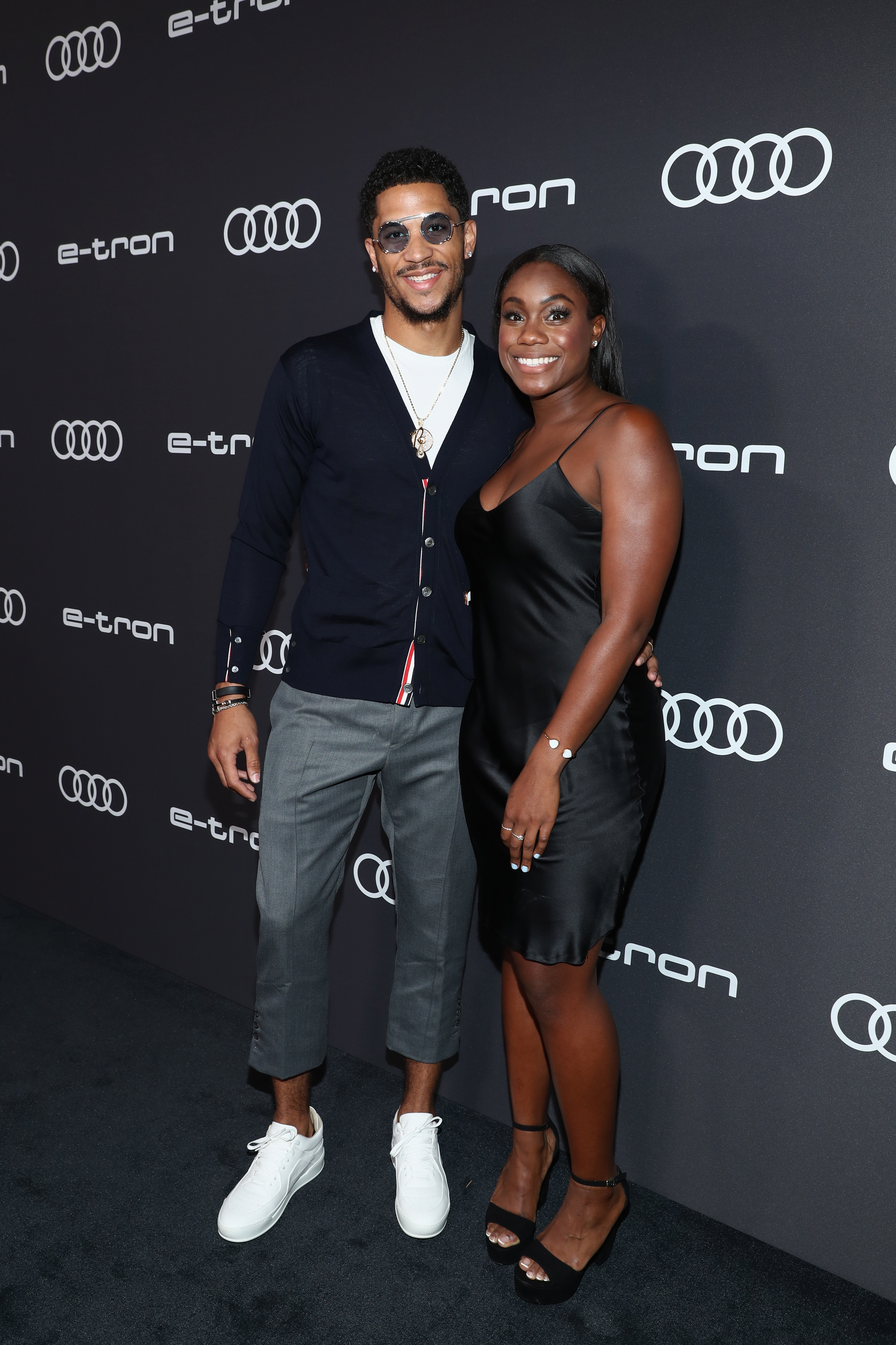 Josh Hart and Shannon Phillips attending the Audi pre-Emmy celebration.