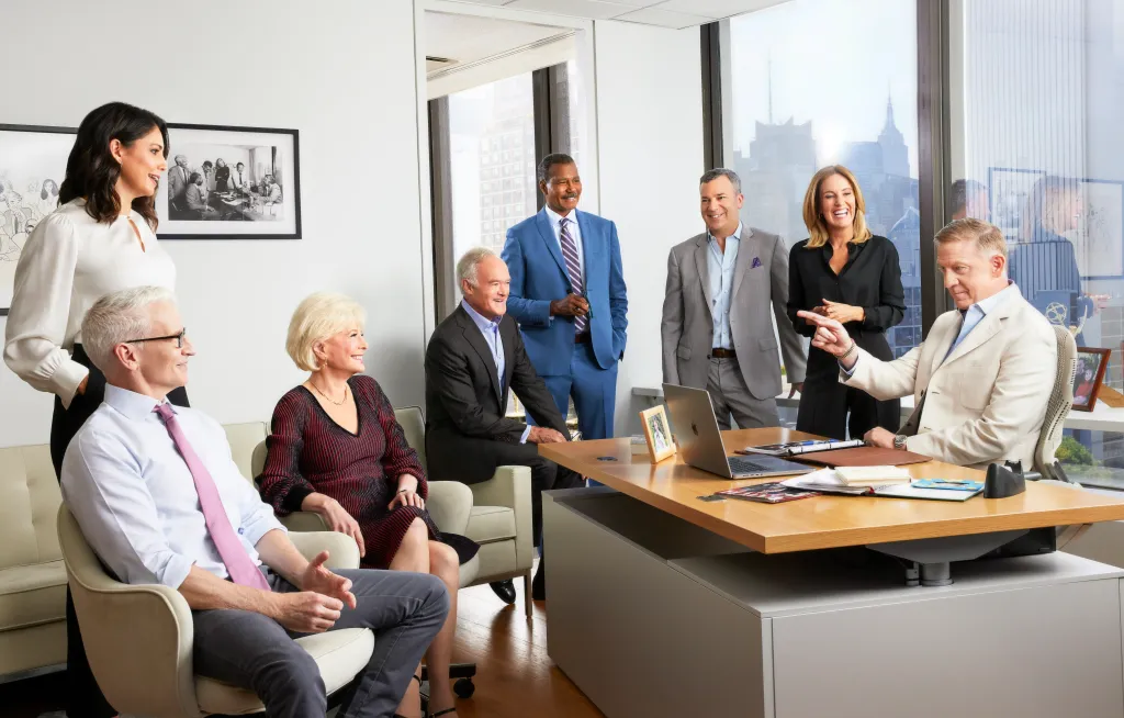 Whitaker, Wertheim and Stahl are the only remaining high-profile names still at "60 Minutes." From left: ex-"60 Minutes" stars Cecilia Vega, Anderson Cooper, Stahl, Scott Pelley, Whitaker, Wertheim, Sharyn Alfonsi and former executive producer Bill Owens.