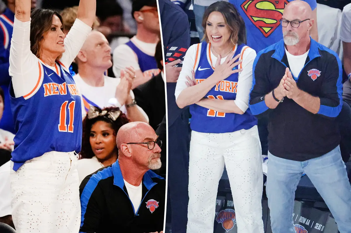 ‘SVU’ fan favorites Mariska Hargitay and Christopher Meloni cheer on Knicks together at NBA Finals Game 3