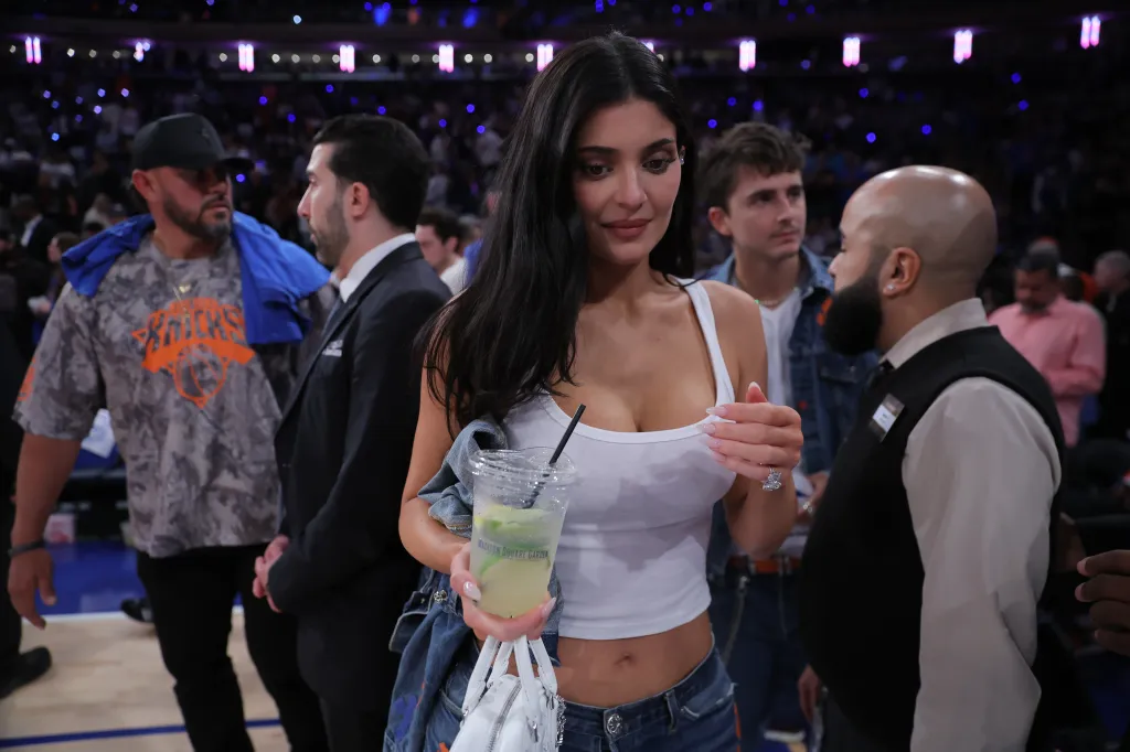 Kylie Jenner at halftime during game four of the 2026 NBA Finals.