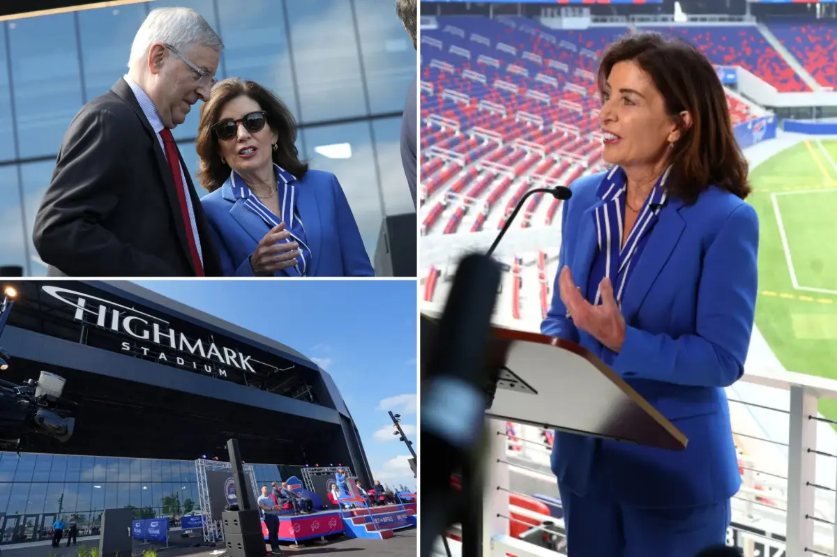 NY Gov. Hochul was frolicking on Buffalo Bills stadium grass — as candidates she endorsed fell to far-left