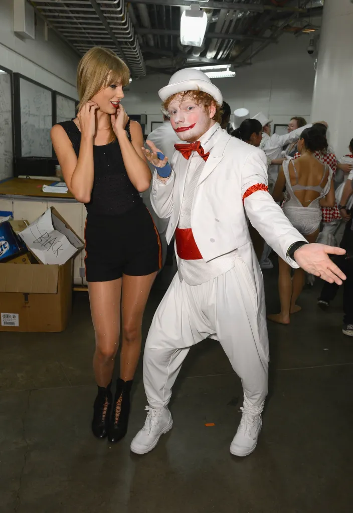 Taylor Swift and Ed Sheeran backstage after the Red tour.