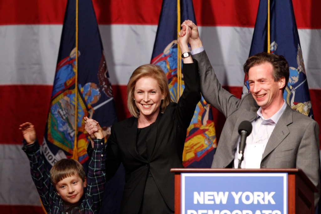 Theodore Gillibrand (seen far left with his parents in 2010), the son of Sen. Kirsten Gillibrand and Jonathan Gillibrand, recently graduated from Stanford University and is now launching a venture-backed trading startup.