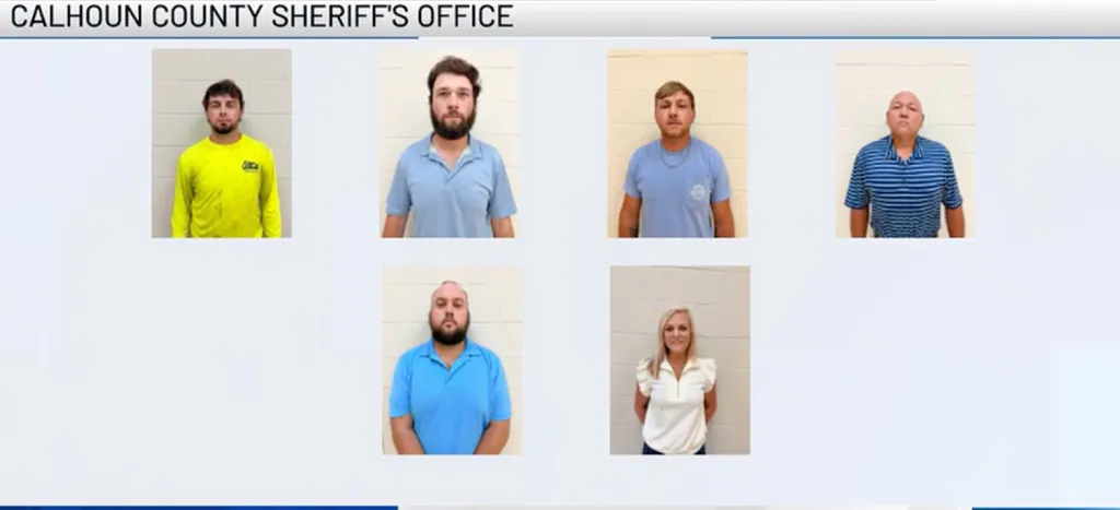Five people were arrested.