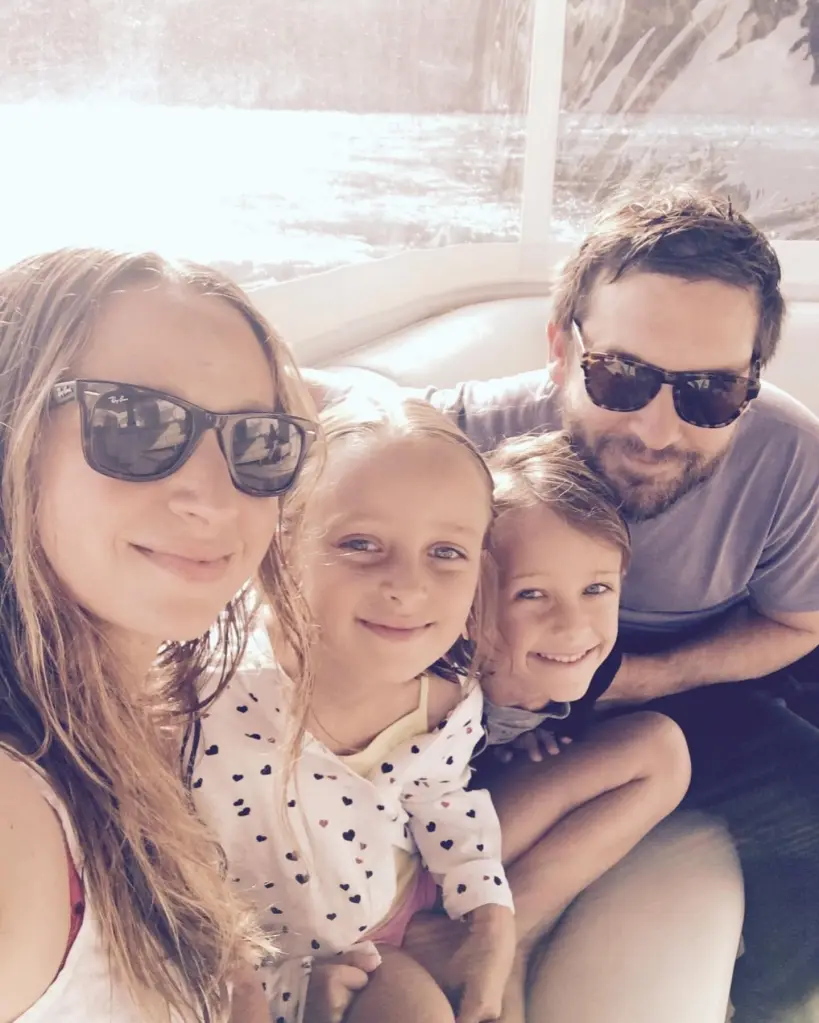 Jennifer Meyer with her two daughters and former husband Tobey Maguire.