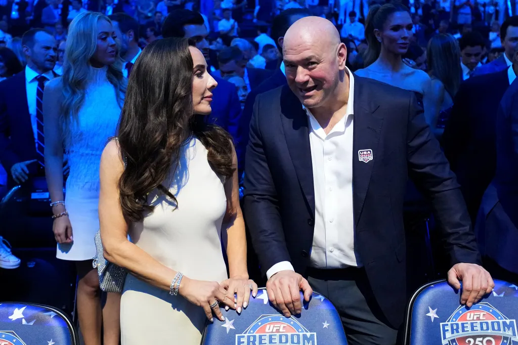 UFC President Dana White and his wife Anne at the UFC Freedom 250 event.