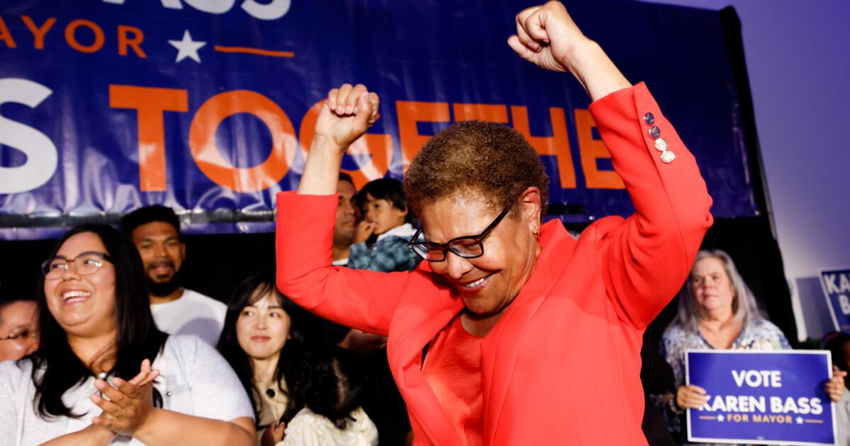 How Mayor Karen Bass weathered a brutal campaign and won a spot in the Nov. 3 runoff