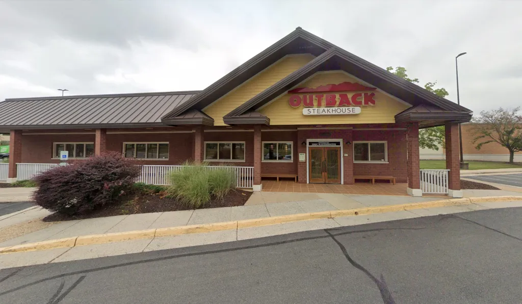 The now-closed Outback Steakhouse in Sterling, Virginia, where a woman allegedly slipped on mashed potatoes.