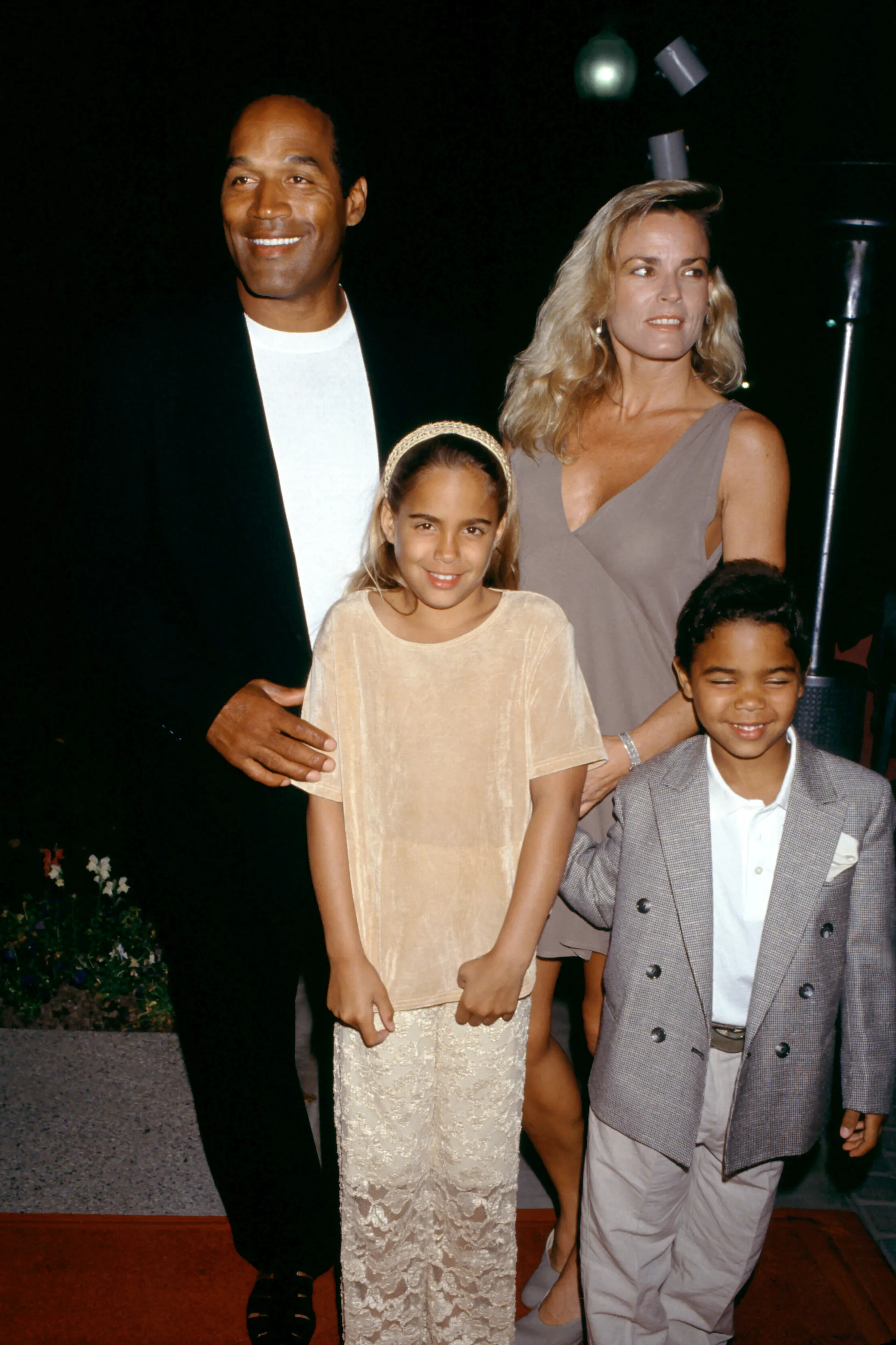 OJ and Nicole Brown Simpson with their two kids in 1994