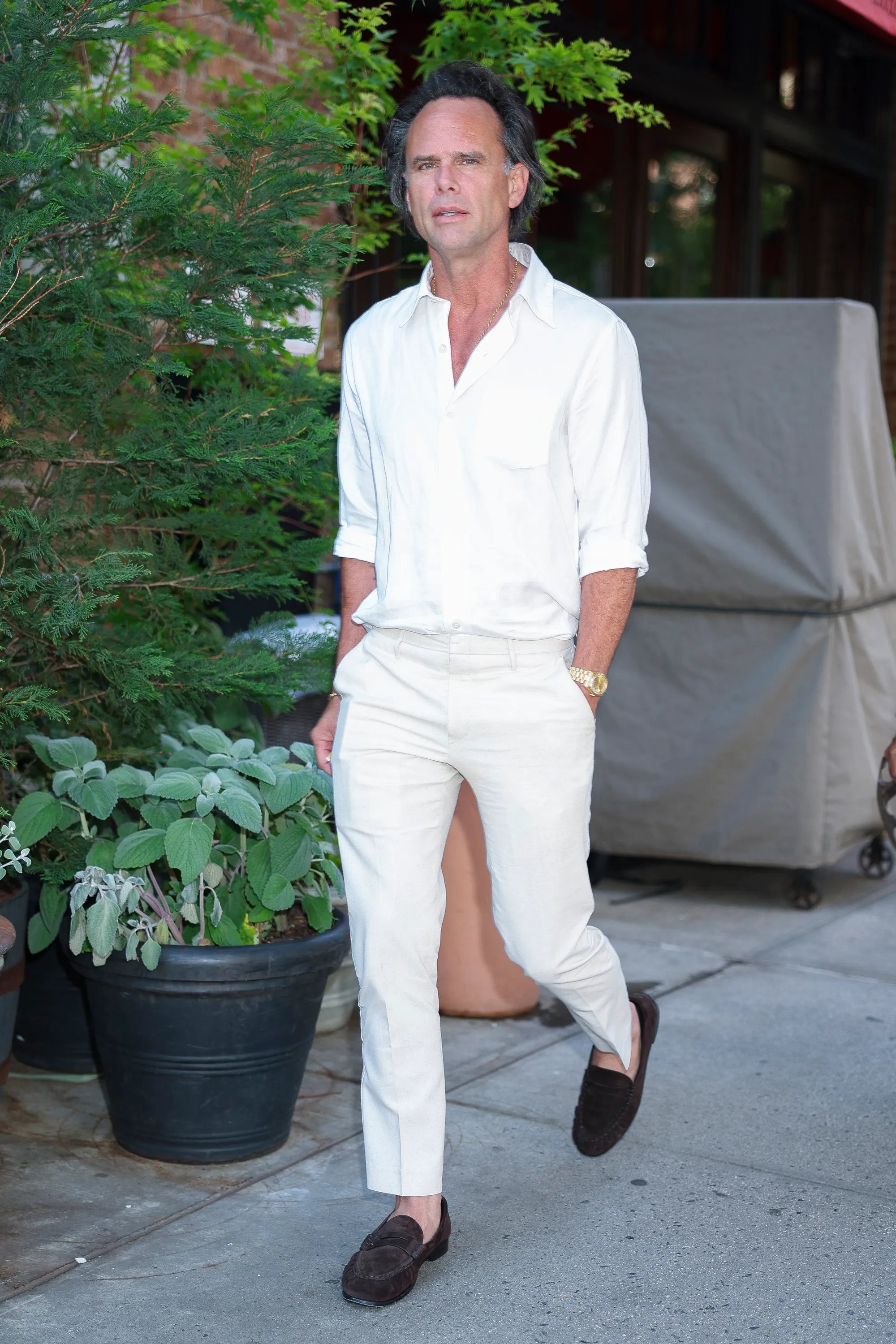 Walton Goggins seen in Tribeca on June 03, 2025 in New York City.