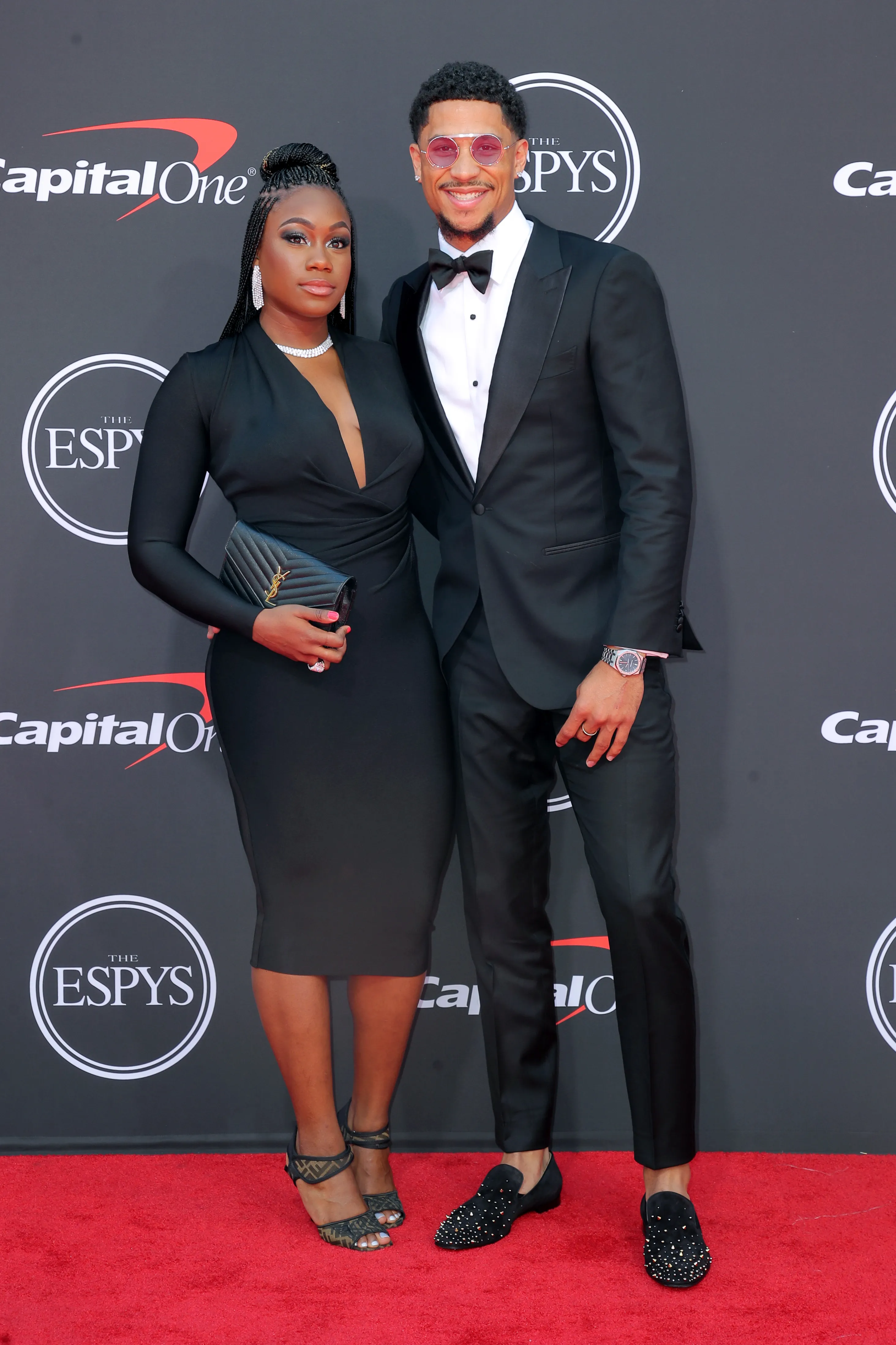 Shannon Phillips and Josh Hart posing at the ESPY Awards.