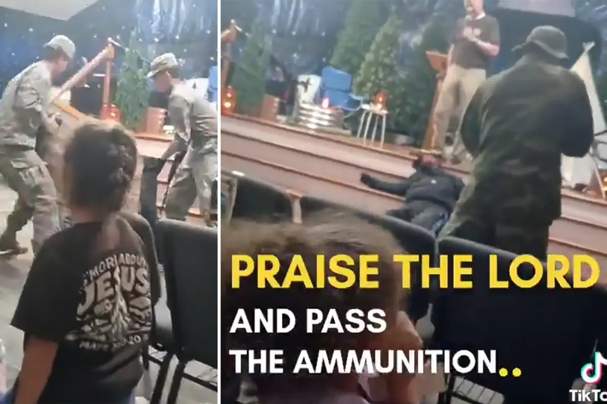Mock firing squad storms into Kentucky church bible class and ‘kills Devil’ in front of children