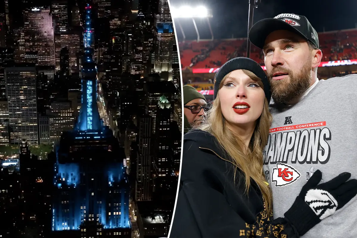 Empire State Building lights up for Taylor Swift and Travis Kelce’s wedding: ‘Her something blue’