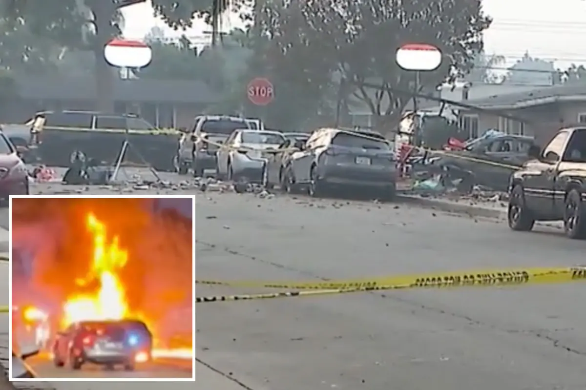 Fourth of July horror as woman killed, three injured as firework explosion creates huge car blaze