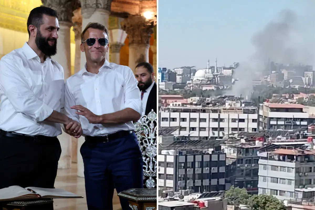 Explosions heard in Damascus during French President Emmanuel Macron’s visit: reports