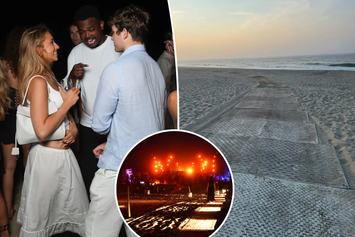 Fears for delicate wildlife after A-list bash rages at Hamptons beach