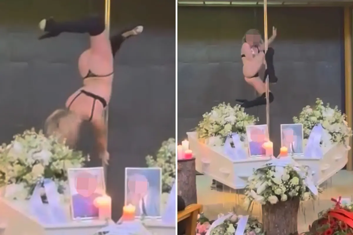 Wild video shows pole dancer performing raunchy show at funeral: ‘The visitors were surprised’