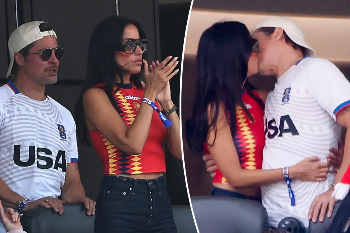 Brad Pitt and girlfriend Ines de Ramon share steamy kiss at FIFA World Cup 2026 match