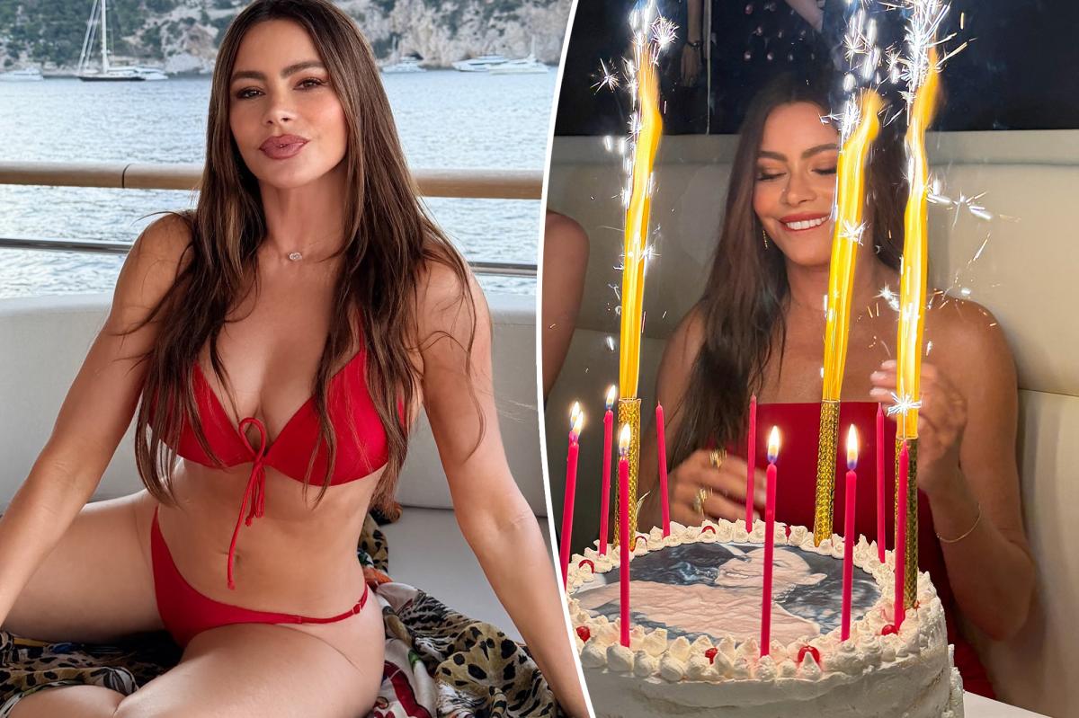 Sofía Vergara wows in red-hot bikini while celebrating 54th birthday in Italy