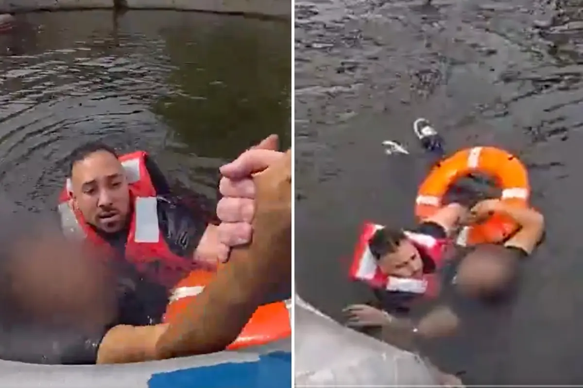 Heroic NYPD cop jumps into polluted waterway to save woman from drowning: video