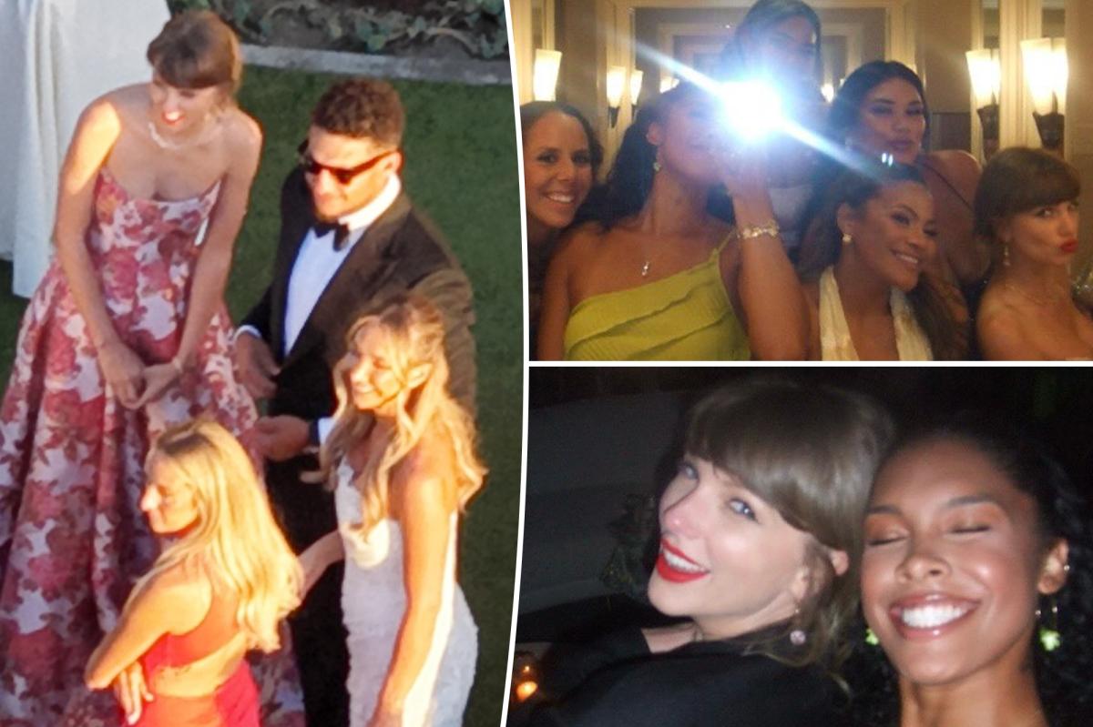 Taylor Swift parties with WAGs at NFL star’s wedding with Travis Kelce