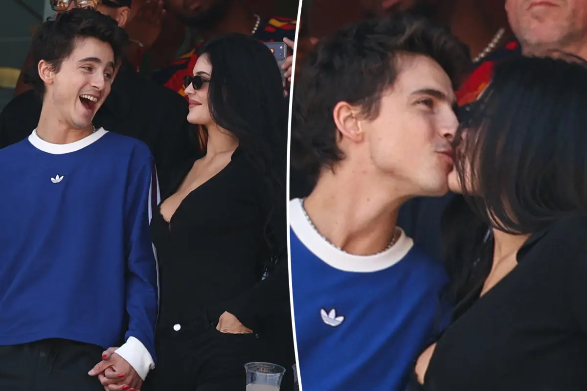 Kylie Jenner and Timothée Chalamet kiss for the cameras during World Cup Final 2026 date