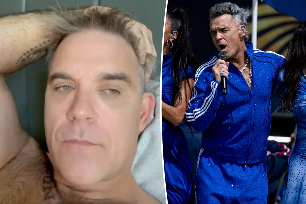 Robbie Williams responds to cocaine accusations after viral World Cup Final video