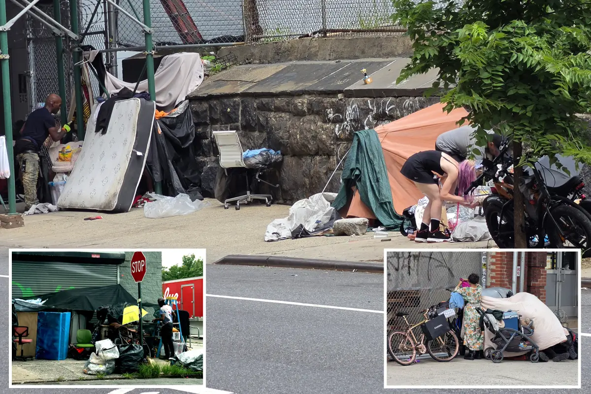 Stubborn vagrants at NYC’s Intrepid encampments set up new shelters in game of cleanup Whack-a-Mole