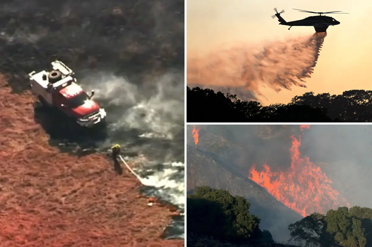 Horror as firefighter rushed to hospital in freak accident while battling fast-moving Little Fire