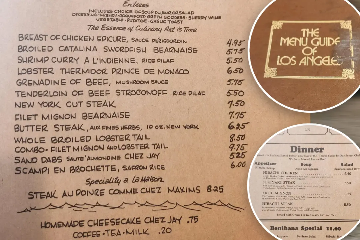 1975 Los Angeles restaurant guide is a trip down memory lane with prices from a bygone era