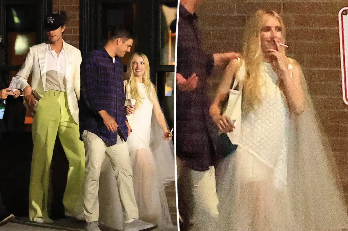 Emma Roberts and Cody John go bar hopping with wedding party after rehearsal dinner